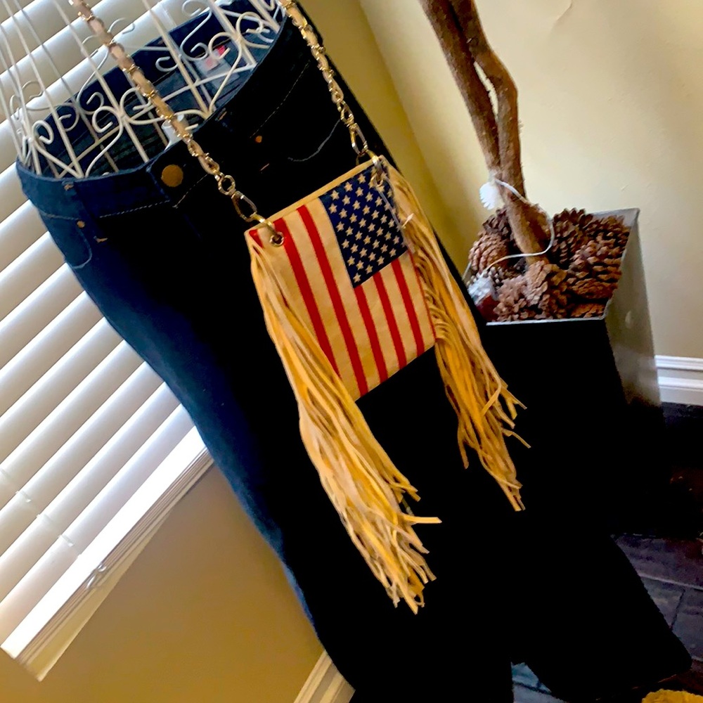 BlazinRoxx VeganLeather USAFlag CrossBodyPurse NWT